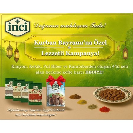 Kurban Bayramı Özel 4'lü Set (Kimyon, Kekik, Pul Biber, Karabiber) + Köfte Harcı Hediyeli