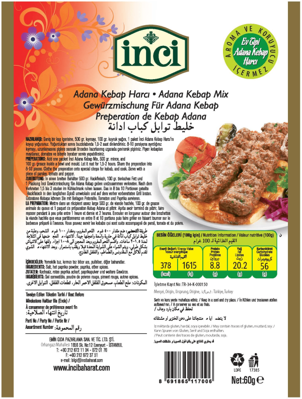 İnci Baharat - Adana Harcı 1 Kg. - Görsel 2