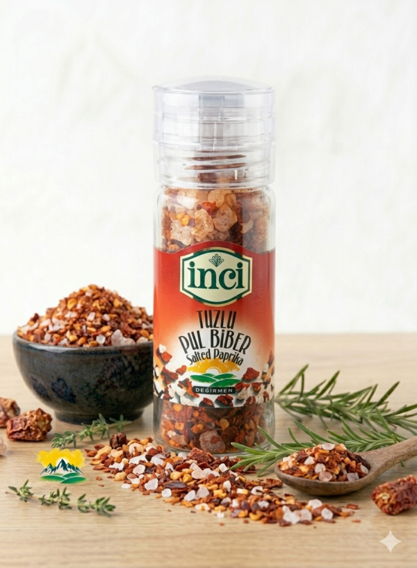 İnci Baharat - Değirmenli Tuzlu Pulbiber 60 gr.