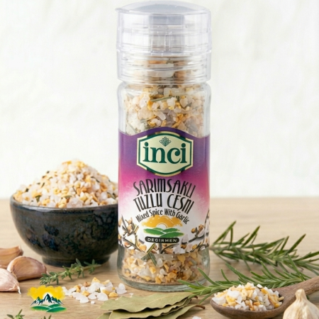 İnci Baharat - Değirmenli Sarımsaklı Tuzlu Çeşni 60 gr.